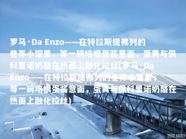 罗马·Da Enzo——在特拉斯提弗列的巷弄小馆里，等一碗培根蛋酱意面，蛋黄与佩科里诺奶酪在热面上融化拉丝(罗马·Da Enzo——在特拉斯提弗列的巷弄小馆里，等一碗培根蛋酱意面，蛋黄与佩科里诺奶酪在热面上融化拉丝)